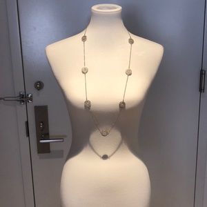 Silver long pendant necklace